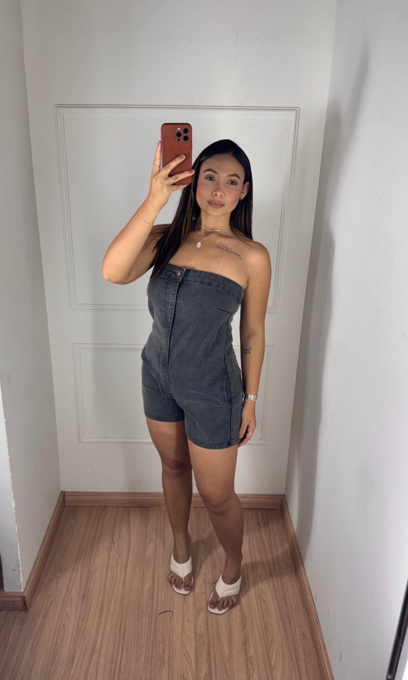 macacao curto jeans black